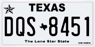 TX license plate DQS8451