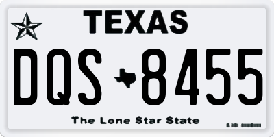 TX license plate DQS8455