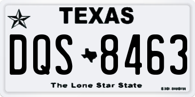 TX license plate DQS8463