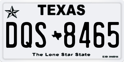 TX license plate DQS8465
