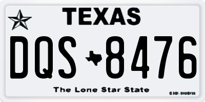 TX license plate DQS8476