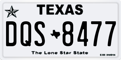 TX license plate DQS8477