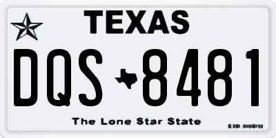TX license plate DQS8481