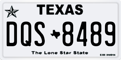TX license plate DQS8489