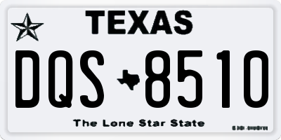 TX license plate DQS8510