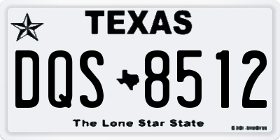 TX license plate DQS8512