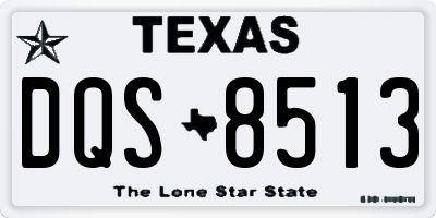 TX license plate DQS8513