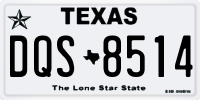 TX license plate DQS8514