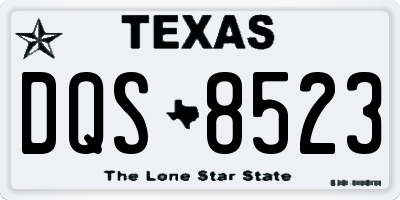 TX license plate DQS8523