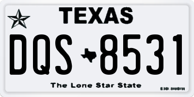 TX license plate DQS8531