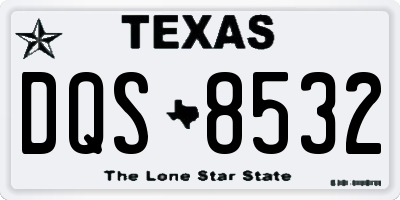 TX license plate DQS8532