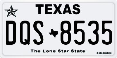 TX license plate DQS8535