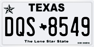 TX license plate DQS8549