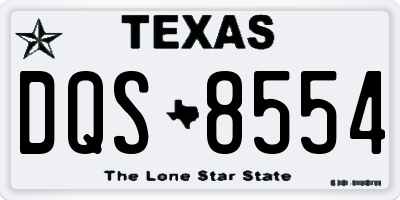 TX license plate DQS8554