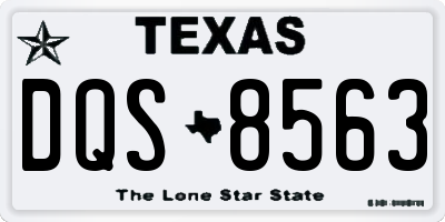 TX license plate DQS8563