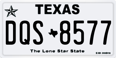 TX license plate DQS8577
