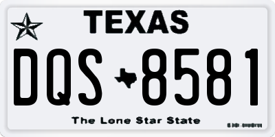 TX license plate DQS8581