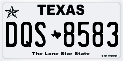TX license plate DQS8583