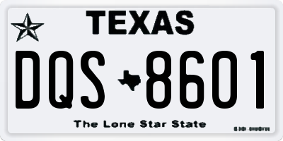TX license plate DQS8601