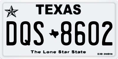 TX license plate DQS8602
