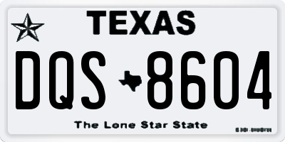 TX license plate DQS8604