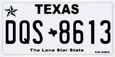TX license plate DQS8613