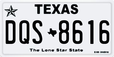 TX license plate DQS8616