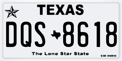 TX license plate DQS8618