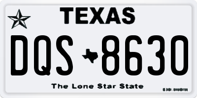 TX license plate DQS8630