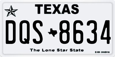TX license plate DQS8634