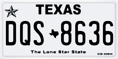 TX license plate DQS8636