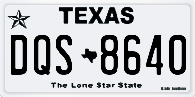 TX license plate DQS8640