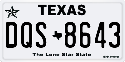 TX license plate DQS8643