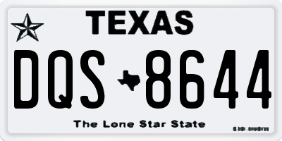 TX license plate DQS8644