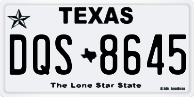 TX license plate DQS8645