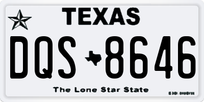 TX license plate DQS8646