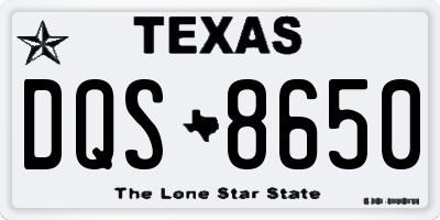 TX license plate DQS8650