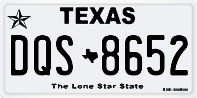 TX license plate DQS8652
