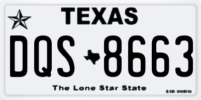 TX license plate DQS8663