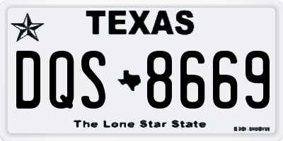 TX license plate DQS8669