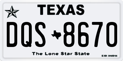 TX license plate DQS8670