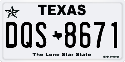 TX license plate DQS8671