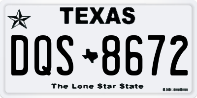 TX license plate DQS8672