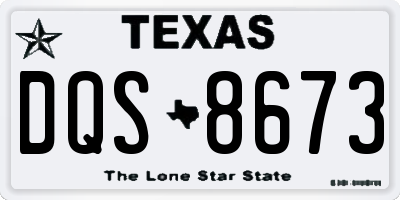 TX license plate DQS8673