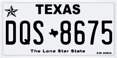 TX license plate DQS8675