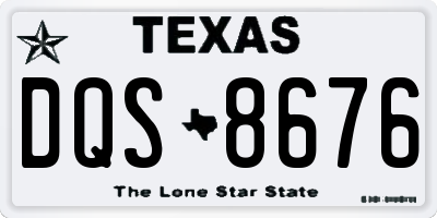 TX license plate DQS8676