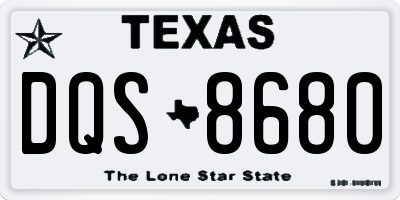 TX license plate DQS8680
