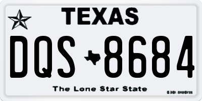 TX license plate DQS8684