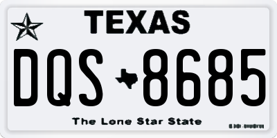 TX license plate DQS8685