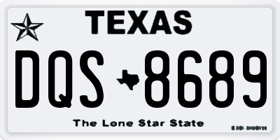 TX license plate DQS8689